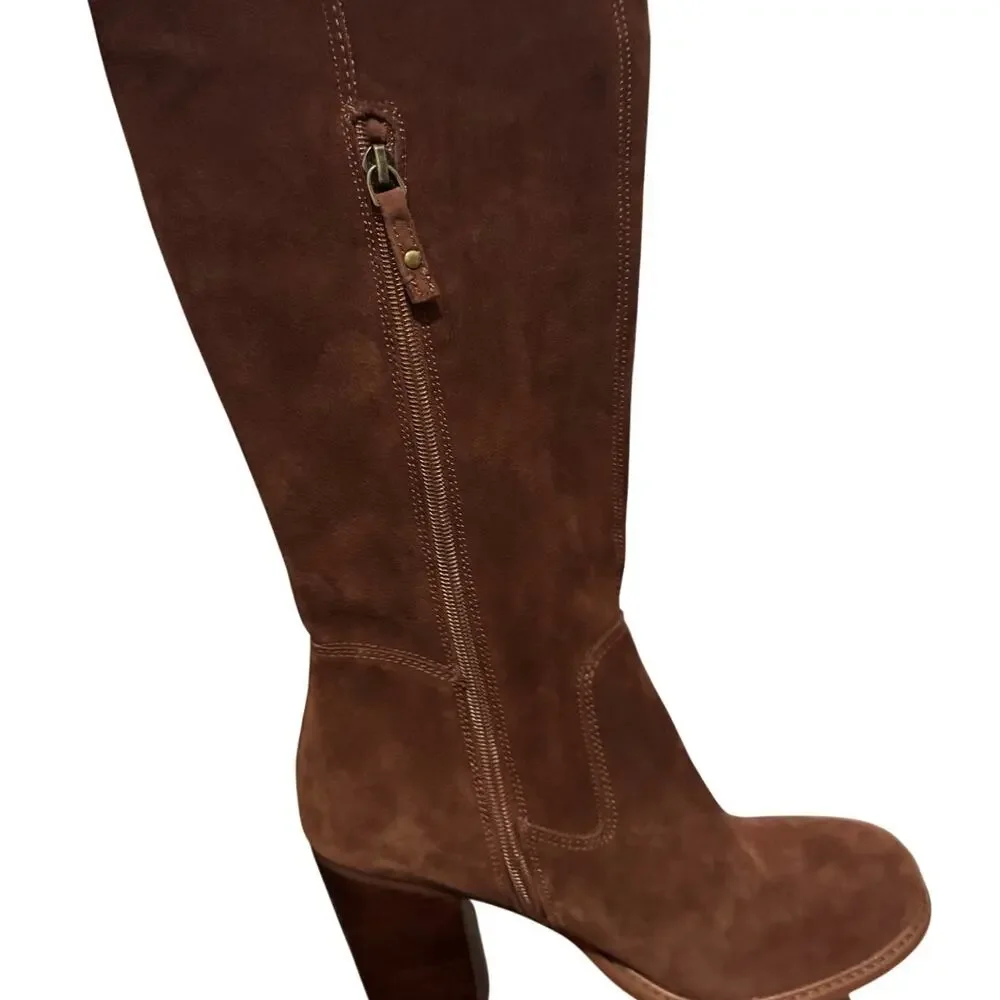 NWOT Kelsi Dagger Brooklyn Brown Suede over the knee boots